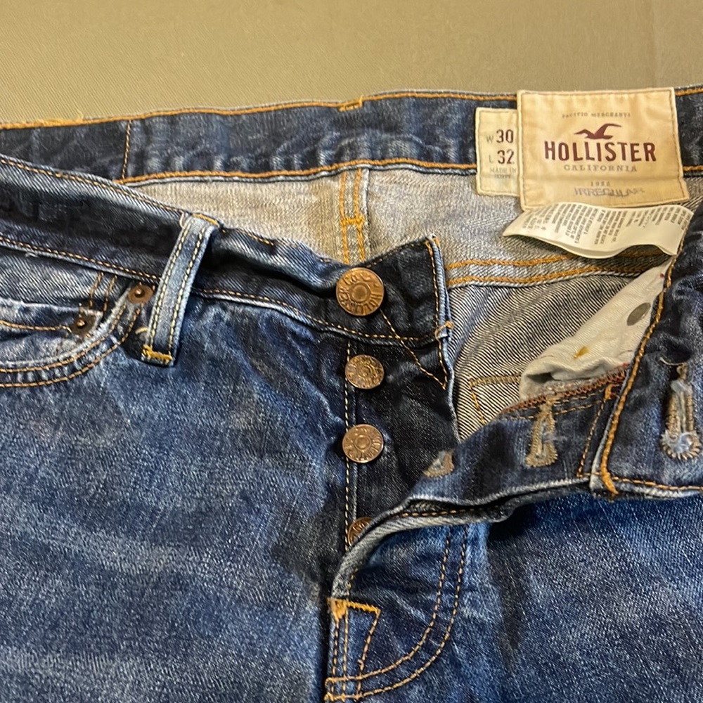 HOLLISTER California, BalBoa Classic Straight Button Fly MENS JEANS size 30”